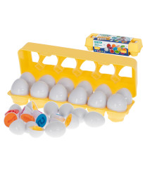 Educational puzzle sorter match shapes numbers eggs 12pcs