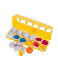 Educational puzzle sorter match shapes numbers eggs 12pcs