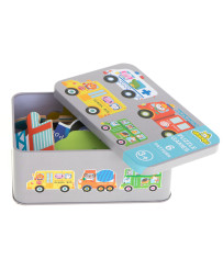 Puzzle in a can vehicles 30 puzzles
