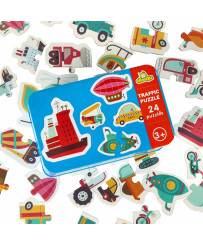 Puzzle in a can vehicles 24 puzzles