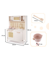 MDF retro wooden kitchen for kids with BOHO accessories