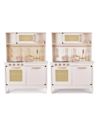 MDF retro wooden kitchen for kids with BOHO accessories