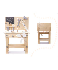 Workshop with tools wooden on table DIY set