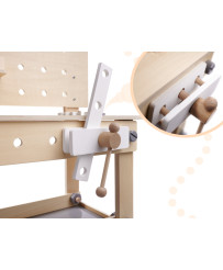 Workshop with tools wooden on table DIY set