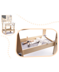 Workshop with tools wooden on table DIY set