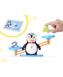 Educational scales learning to count penguin large