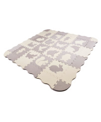 Foam puzzle mat/baby playpen 36el. gray-ecru
