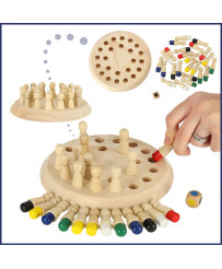 Memory Chinese puzzle game match colors wooden