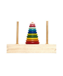 Wooden pyramid with base tower rainbow sorter