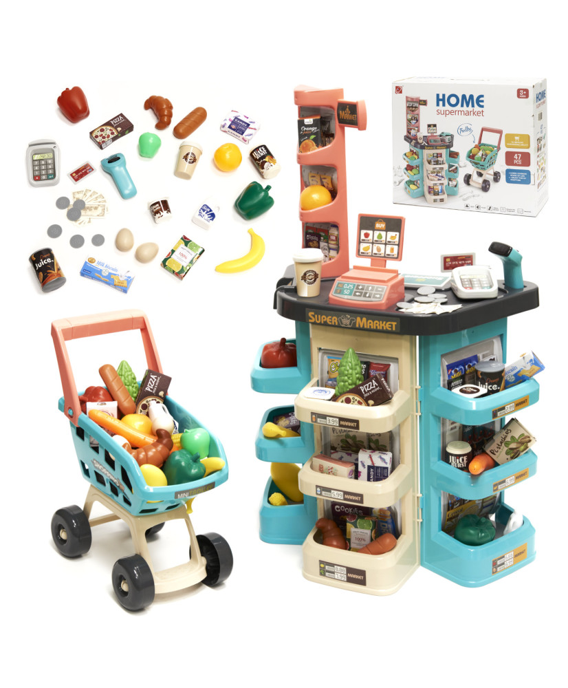 Supermarket store cash register + mint cart