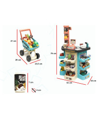 Supermarket store cash register + mint cart