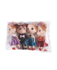 Doll house doll 3 girls + 1 boy set of 4pcs. 12cm