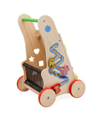 Pusher wooden walker educational cube 6in1