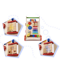 Pusher wooden walker educational cube 6in1
