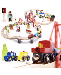 Wooden train car track + 70el