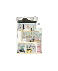 MDF wooden doll house + furniture 122cm XXL LED