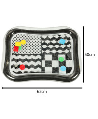 Water inflatable mat contrast black and white patterns 65cm x 50cm