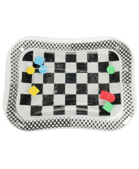 Water inflatable mat contrasting black and white checkerboard 65cm x 50cm