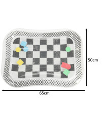 Water inflatable mat contrasting black and white checkerboard 65cm x 50cm
