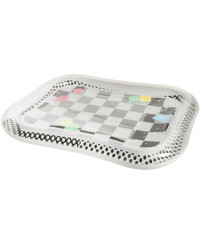 Water inflatable mat contrasting black and white checkerboard 65cm x 50cm