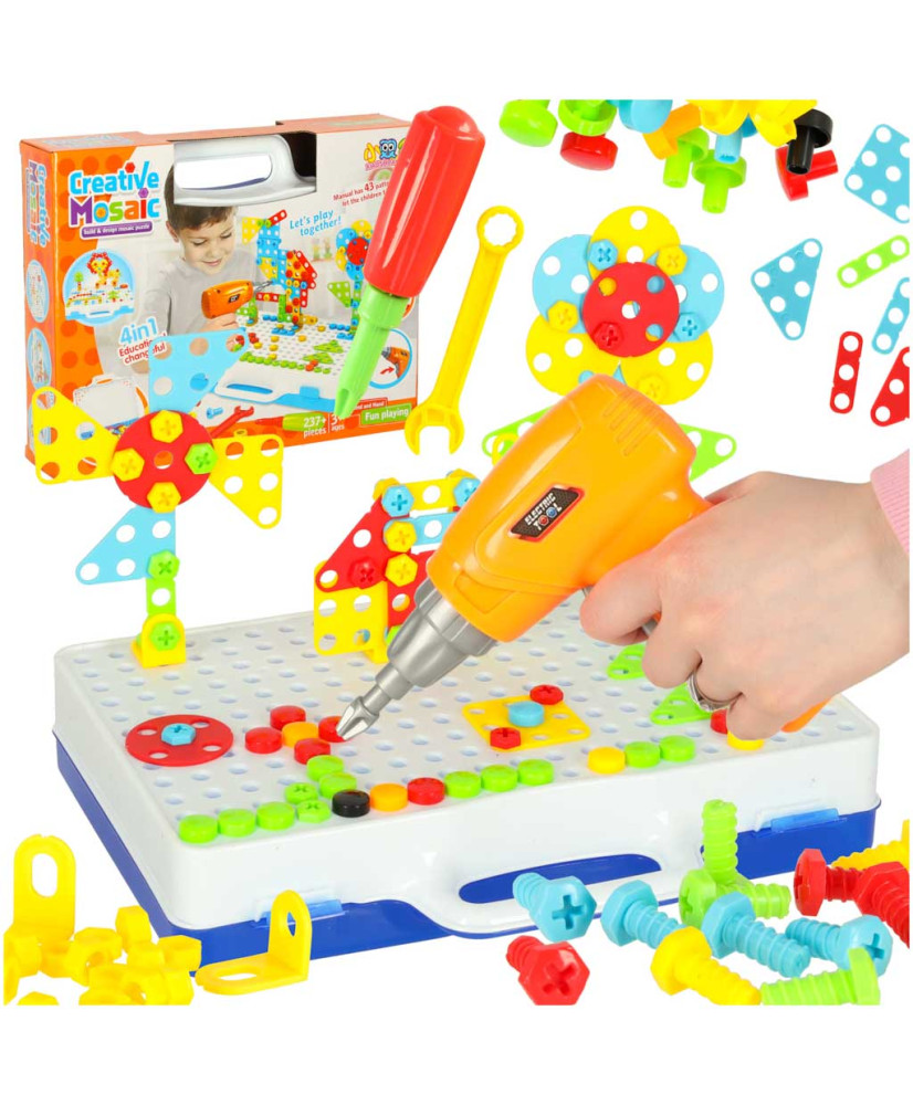 Screwdriver drill screws construction blocks 237 pieces