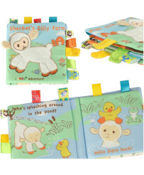 Sensory book teether tag sheep