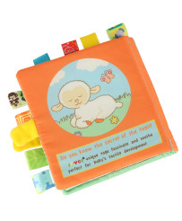 Sensory book teether tag sheep
