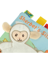 Sensory book teether tag sheep