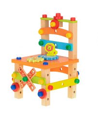 Workshop educational chair wooden blocks construction set 49el.