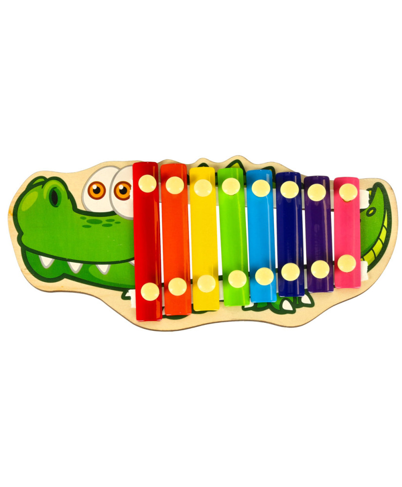 Colorful wooden dulcimer for children crocodile
