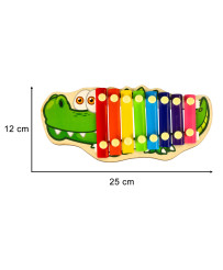 Colorful wooden dulcimer for children crocodile