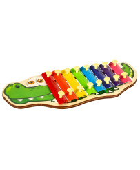 Colorful wooden dulcimer for children crocodile