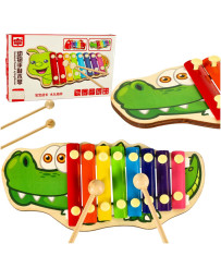 Colorful wooden dulcimer for children crocodile