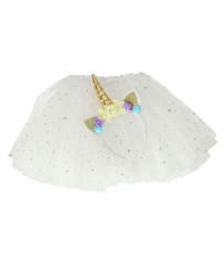 Unicorn carnival costume headband+skirt white 3-6 years old