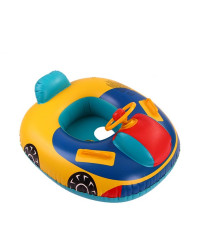Inflatable dinghy mattress for children with steering wheel