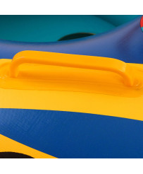 Inflatable dinghy mattress for children with steering wheel