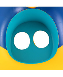 Inflatable dinghy mattress for children with steering wheel