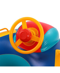 Inflatable dinghy mattress for children with steering wheel