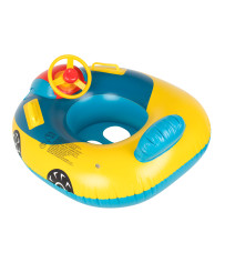 Inflatable dinghy mattress for children with steering wheel