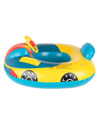 Inflatable dinghy mattress for children with steering wheel