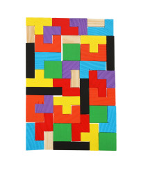Wooden puzzle tetris blocks 40el.