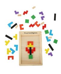 Wooden puzzle tetris blocks 40el.
