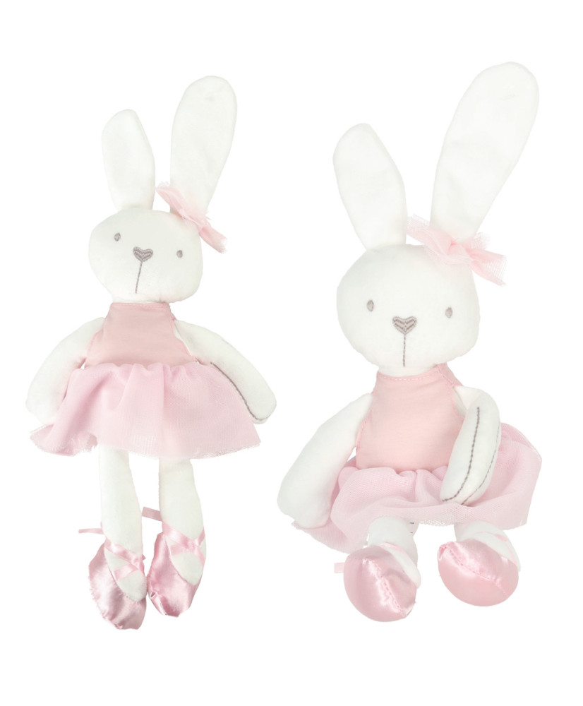 Plush mascot rabbit in pink dress 42cm