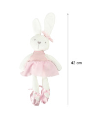 Plush mascot rabbit in pink dress 42cm