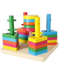 Wooden sorter arcade puzzle 5 towers