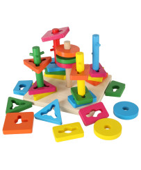 Wooden sorter arcade puzzle 5 towers