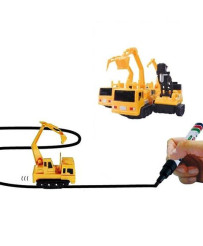 Induction vehicle excavator drives the designated route + marker
