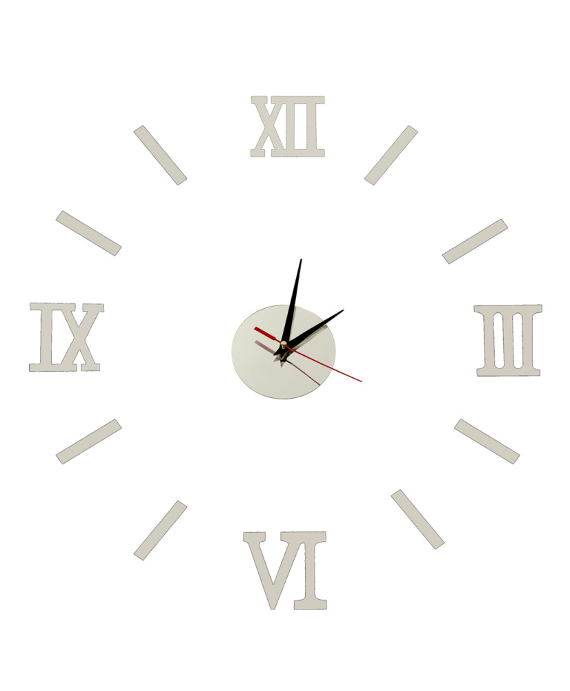 Wall clock silver Roman numerals