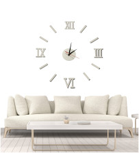 Wall clock silver Roman numerals