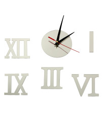 Wall clock silver Roman numerals